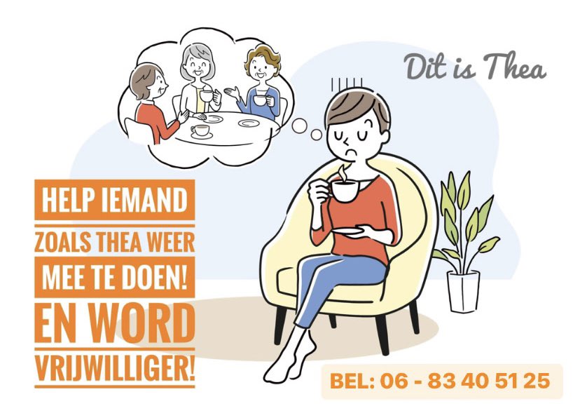 Thuishuis Woerden (@thuishuiswoerde) on Twitter photo Zoek je nuttig, flexibel en gezellig vrijwilligerswerk? Help jij graag een eenzame oudere, de week weer leuker te maken? Dat kan bij ons! In januari start er een nieuwe vrijwilligerscursus (gratis) ter voorbereiding. Geef je nu op 😃👍🏼 bel of mail info@thuishuiswoerden.nl Zoek je nuttig, flexibel en gezellig vrijwilligerswerk? Help jij graag een eenzame oudere, de week weer leuker te maken? Dat kan bij ons! In januari start er een nieuwe vrijwilligerscursus (gratis) ter voorbereiding. Geef je nu op 😃👍🏼 bel of mail info@thuishuiswoerden.nl