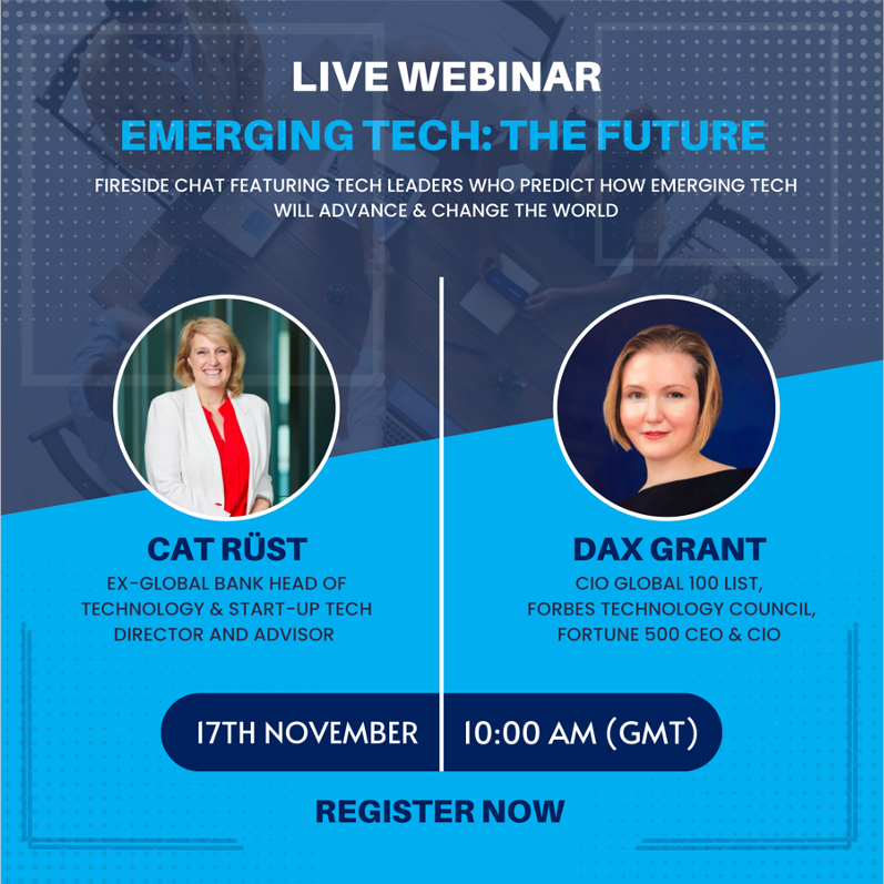 🚨 TOMORROW 🚨 The Future of Tech Featuring World-Leading CIOs Cat Rüst &amp; Dax Grant. Hear industry insights into how emerging tech will change the industry and the world. Don't miss out! 👉 Join Us: hubs.li/Q01rTXBc0 

#WednesdayWisdom #TechTrends #TechNews #TechCareers