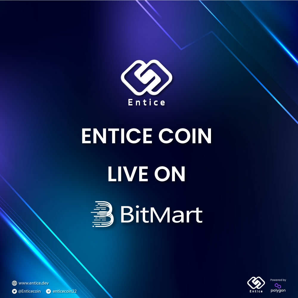 EnticeCoin's tweet photo. We are live on Bitmart

Trade now: https://t.co/sJ4iAvItRf

#EnticeCoin #Bitmart https://t.co/6hDhiKEa7u