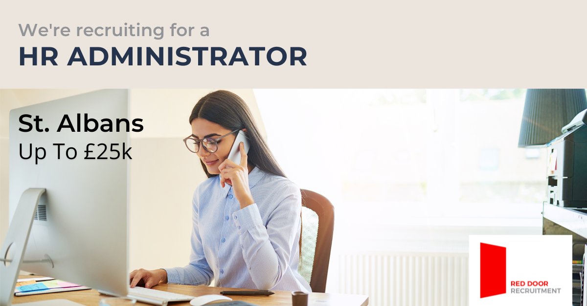 RedDoorRecr's tweet photo. HR Administrator | St. Albans | Up To £25k

✨Excellent opportunity to progress your career in HR 
✨Study support for CIPD offered 

Interested?

https://t.co/AuqZwfs2cS

Call us 01727 899490 ☎️

Email your CV info@reddoorrecruitment.co.uk

#HRAdministrator #HRAdmin #RedDoorJobs https://t.co/BbuhVuy6q0