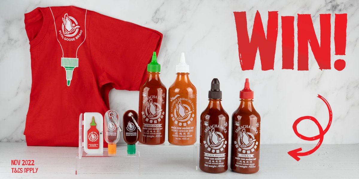 Need a Sriracha restock? Enter this giveaway then! Make sure to FOLLOW + RT for your chance to #WIN some Flying Goose goodies and a selection of some of your fave flavours! 🌶

#Giveaway #WinItWednesday
