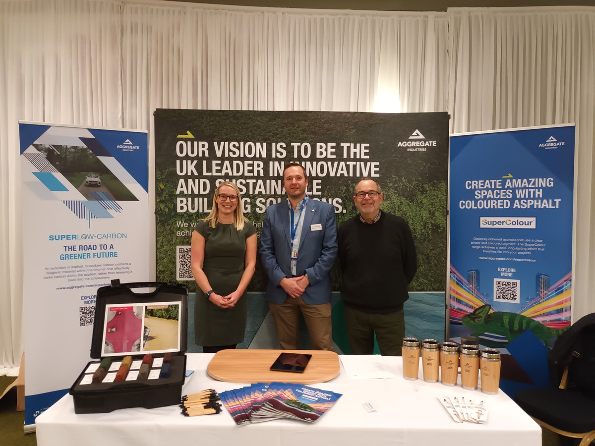 Holcim_UK's tweet photo. We're at the @StreetWorksUK annual conference and award today in Leicester. If you're there pop along to our stand for a chat about our sustainable asphalt products #streetworksuk https://t.co/SiKb5CdqOO