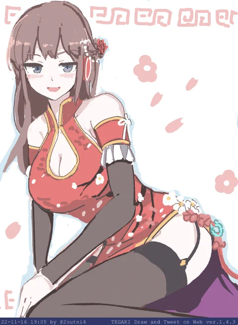 夕方チャイナコス 荻窪アヤ #駅メモファンアート #tegaki_dt 