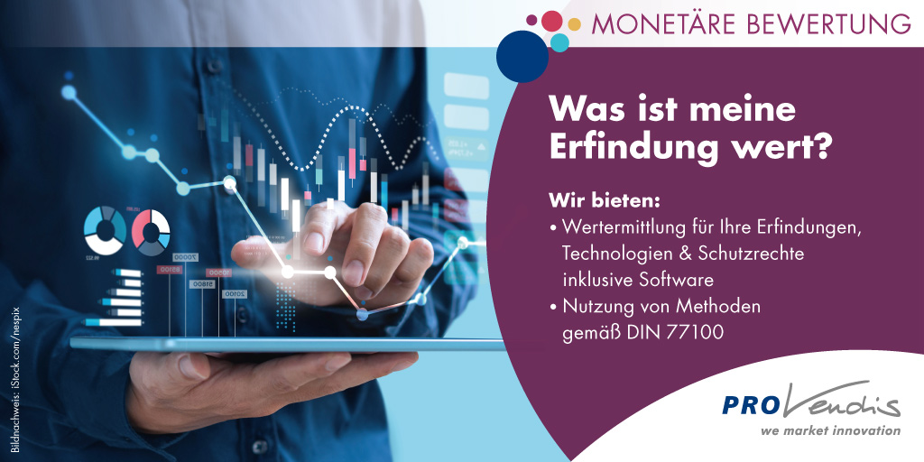 PROvendis's tweet photo. #Wertermittlung mit PROvendis: unser Team ermittelt durch anerkannte Methoden den monetären Wert für #Erfindungen, #Technologien, #Schutzrechte & #Software vor dem Markteintritt von Unternehmen und Start-ups.
🚩Mehr Infos: https://t.co/WtKwvujdnE
#WeMarketInnovation #PROvendis https://t.co/c1ExcdsDby