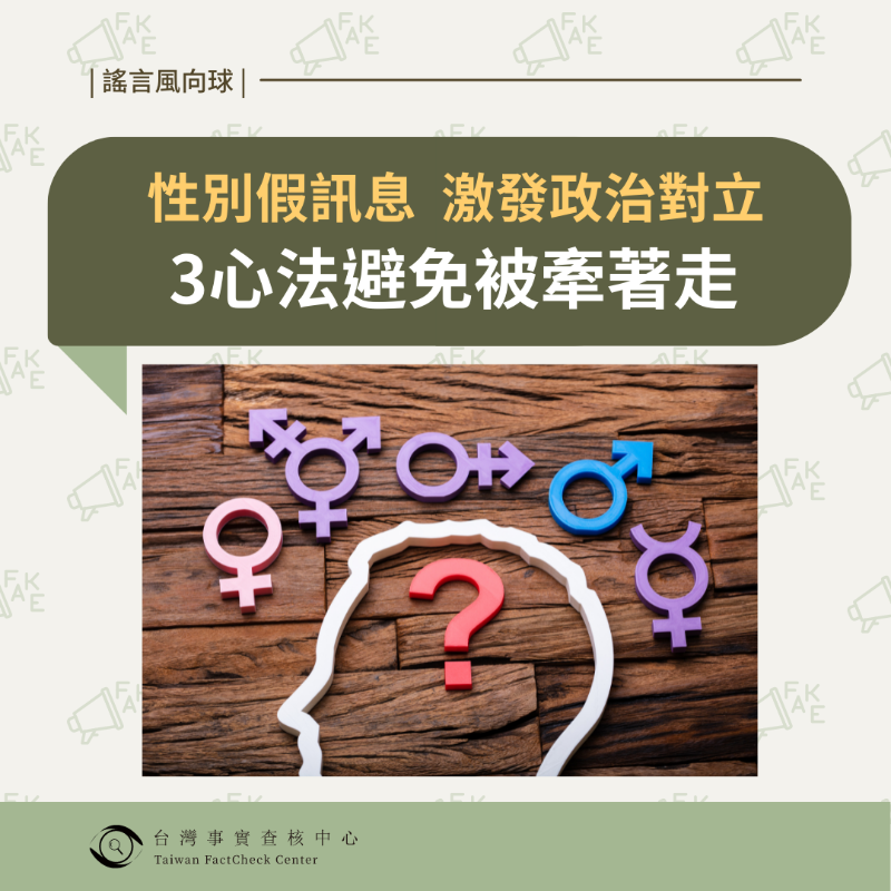 taiwantfc's tweet photo. 【🎈謠言風向球 】性別假訊息 激發政治對立 3心法避免被牽著走
隨著九合一選舉日逼進，查核中心觀測到一波性別假訊息鎖定家長族群，攻擊性別教育、同志議題、跨性別族群...等，激起父母與關心孩童權益者的擔憂，激化社會對立...
