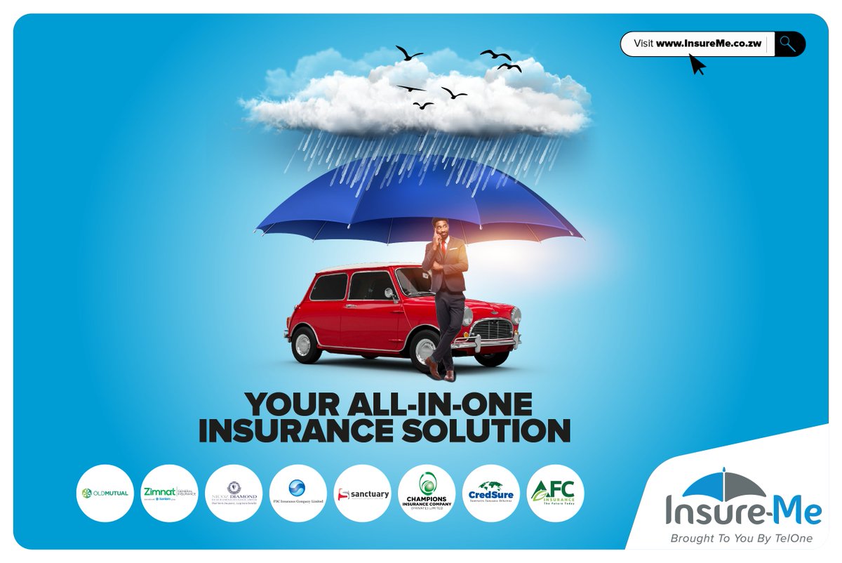 TelOneZW's tweet photo. InsureMe your one stop shop for your insurance needs.
Visit https://t.co/vG1ggWm7sf or walk into any TelOne Client Centres to compare different insurance providers quotes and sign up.
#TelOneInsureMe
#TheFutureIsBetterTogether https://t.co/z3i9QKbAIF