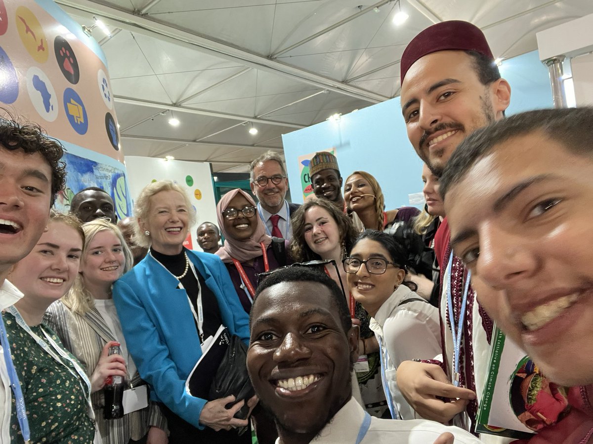 CYPavilion's tweet photo. Welcome Mary Robinson and Martin Frick to the Children and Youth Pavilion 💫
#COP27 #GenerateAction https://t.co/51KiQicPDh