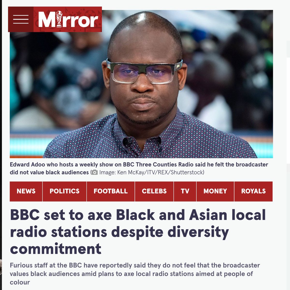 BBC proposed cuts to local radio Black programmes in context and by the numbers 🧵: 1. Currently the local UK Black radio programming is the only dedicated programming the BBC does for the entire UK Black community. (reminder 1Xtra is a music youth 'urban' channel - not Black).