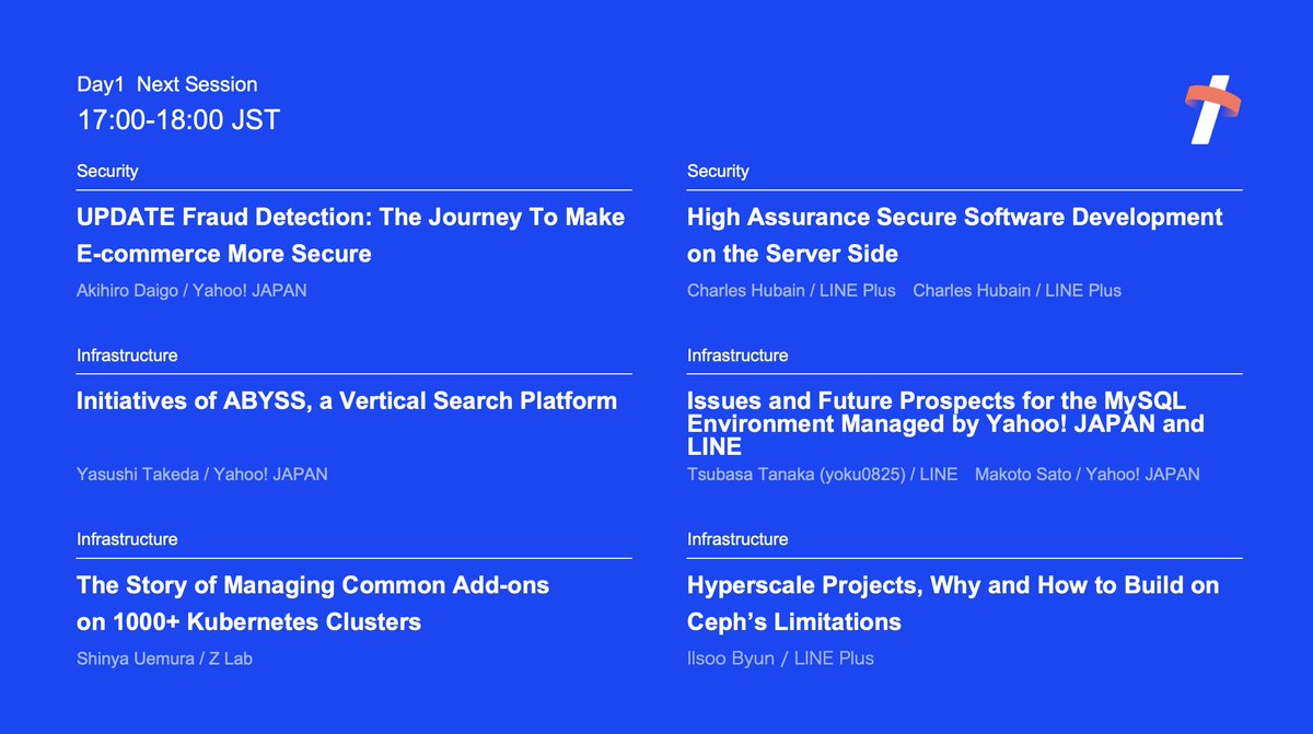 This session will begin at 5:00 pm on Thursday, Nov. 17.

Please watch them.

#techverse_en

tech-verse.me/en