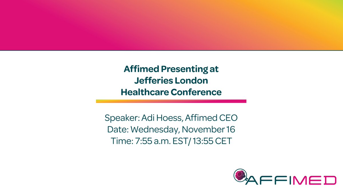 Our CEO, Adi Hoess will be giving a talk at this year’s <a href="/Jefferies/">Jefferies</a> Healthcare Conference in London. Join his presentation via our webcast bit.ly/3O1EyIG on Wednesday, November 16th, 2022, at 7:55 EST/ 13:55 CET. #JefferiesHealthcare