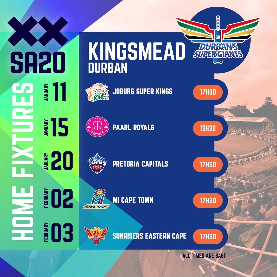 Betway SA20 (@sa20_league) on Twitter photo Part 2: <a href="/DurbansSG/">Durban's Super Giants</a>
๐๏ธ Get tickets to watch them live๐
: bit.ly/3TyRE19. #SA20
@QuinnyDeKock69
<a href="/dwainep__29/">dwaine pretorius</a>
<a href="/HeinrichKlaasen/">Packman</a>
<a href="/Simon_Harmer_/">Simon Harmer</a>
<a href="/Kyle_Abbott87/">Kyle Abbott</a>
<a href="/JDala3/">Junior Dala</a>
<a href="/keshavmaharaj16/">Keshav Maharaj</a> Part 2: <a href="/DurbansSG/">Durban's Super Giants</a>
๐๏ธ Get tickets to watch them live๐
: bit.ly/3TyRE19. #SA20
@QuinnyDeKock69
<a href="/dwainep__29/">dwaine pretorius</a>
<a href="/HeinrichKlaasen/">Packman</a>
<a href="/Simon_Harmer_/">Simon Harmer</a>
<a href="/Kyle_Abbott87/">Kyle Abbott</a>
<a href="/JDala3/">Junior Dala</a>
<a href="/keshavmaharaj16/">Keshav Maharaj</a>