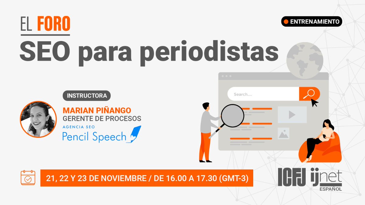 ¡Aprende sobre posicionamiento para tus contenidos digitales con Marian Piñango, de <a href="/PencilSpeech/">Pencil Speech</a>!
¡No te quedes afuera de esta capacitación del #ForoDeCrisisMundiales que  comienza el próximo lunes!
🚨 Cupos limitados
ijnet.org/es/opportunity…