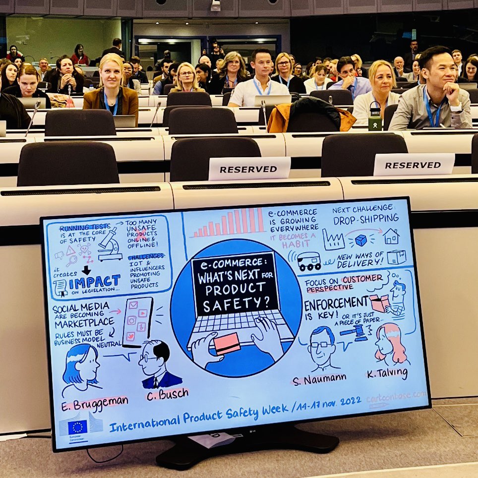 christophbusch's tweet photo. Great panel on e-commerce &amp; product safety at #IPSW2022 in Brussels. We discussed the interplay between #GPSR and #DSA and how the new rules will apply to livestream commerce on @tiktok_de @YouTube etc. Thanks to @EU_Commission for inviting me! https://t.co/aaeWT8ahGK
