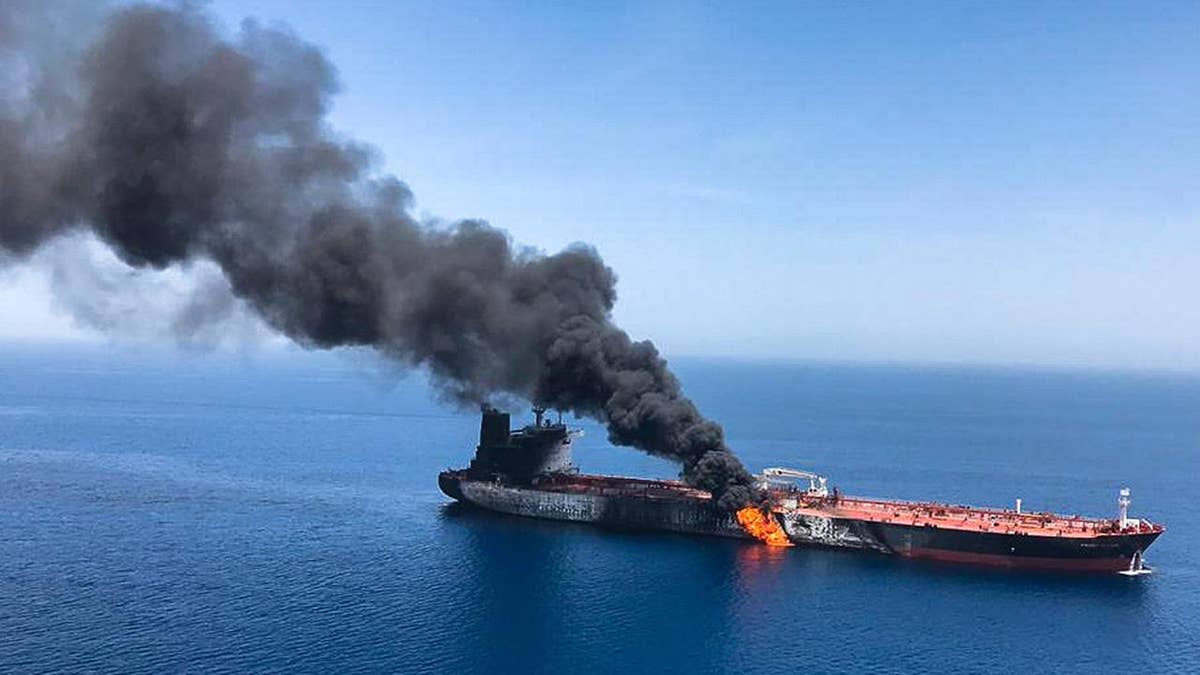 TheCradleMedia's tweet photo. Drone attack against Israeli-owned oil tanker in the Gulf of Oman https://t.co/qbbzCxI1vy