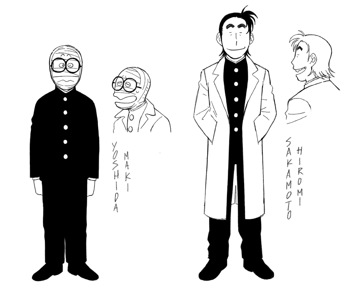 a complete sheet of them together. main characters of my other manga named "Rented Room For 2 In Honyokan", hope I can finish it soon. 