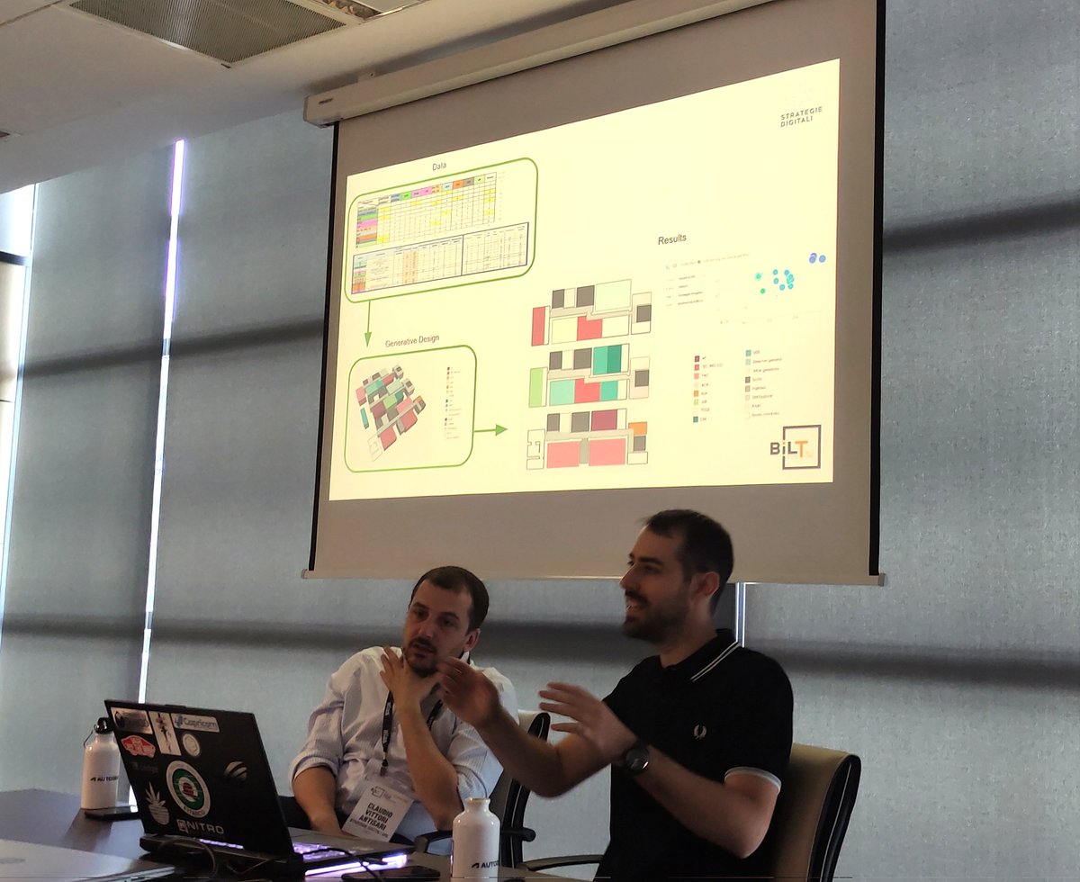 First Session today: <a href="/C_VittoriAntisa/">Claudio Vittori A.</a> &amp; <a href="/Ale_Saferstag/">Alessandro</a> from <a href="/Strat_Digitali/">Strategie Digitali srl</a> presenting 5 applications of Generative Design in AEC #BILTEUR2022 #BILTEur #dynamoBIM