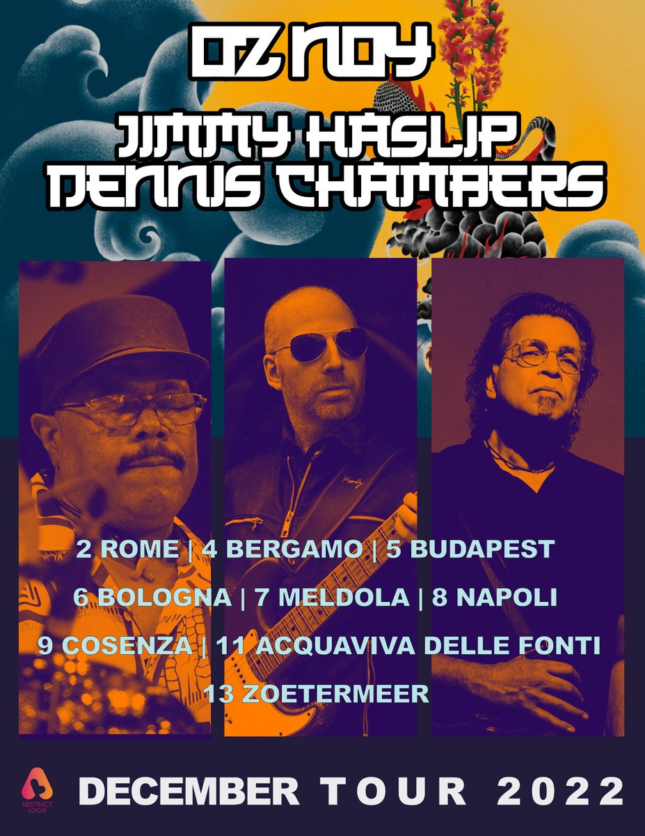 Siori e siore, sono lieto di annunciarvi che a breve partirà il tour con Oz Noy, Dennis Chambers e Jimmy Haslip!
#Rome #Bergamo #Budapest #Bologna #Forlì #Napoli   #Cosenza #Bari #Zoetermeer #jazz #fusion #tour #concerti #livemusic #oznoy #dennischambers #jimmyhaslip