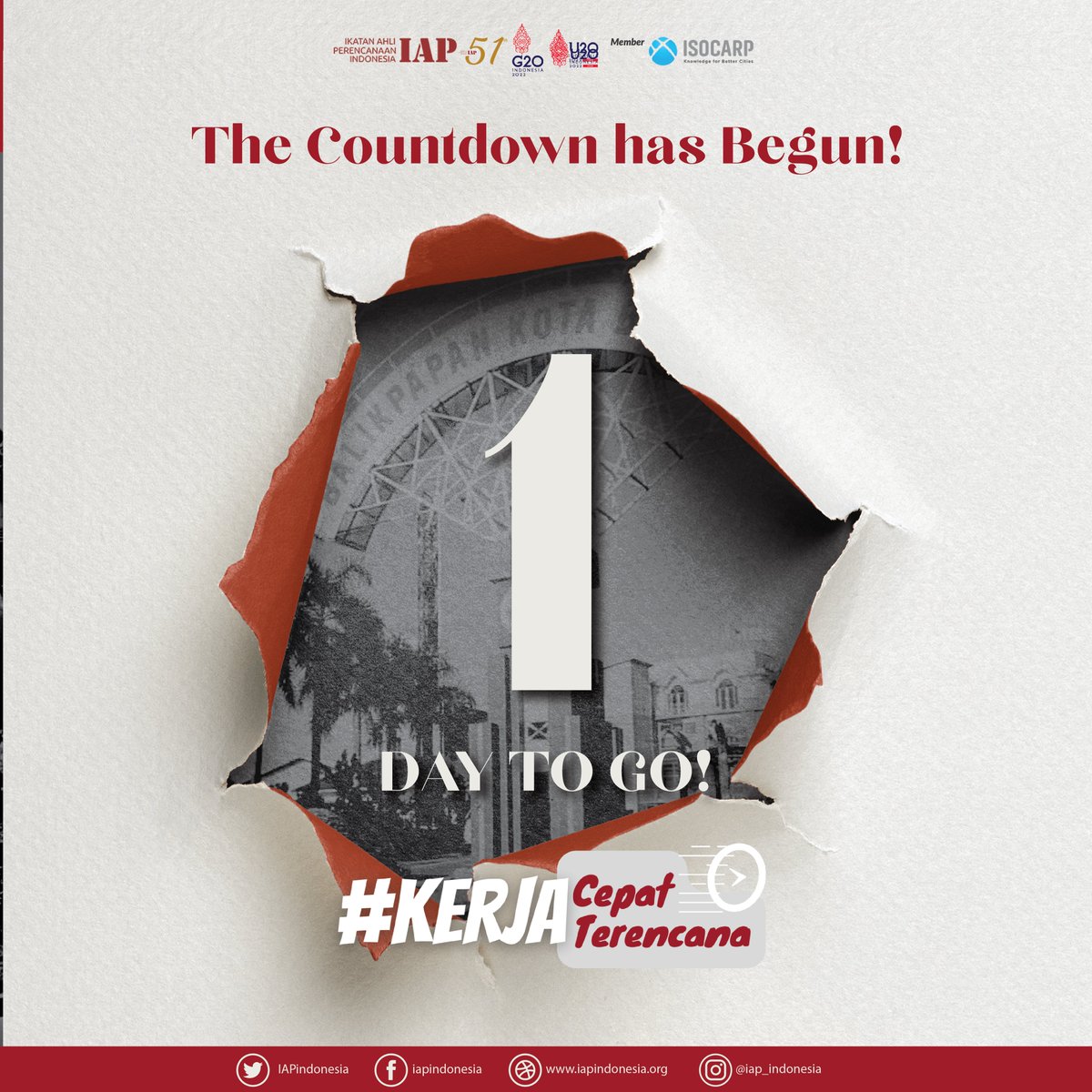 The wait is almost over …..
1 DAY TO GO! TOMORROW! ✌

#KerjaCepatKerjaTerencana #IAPIndonesia