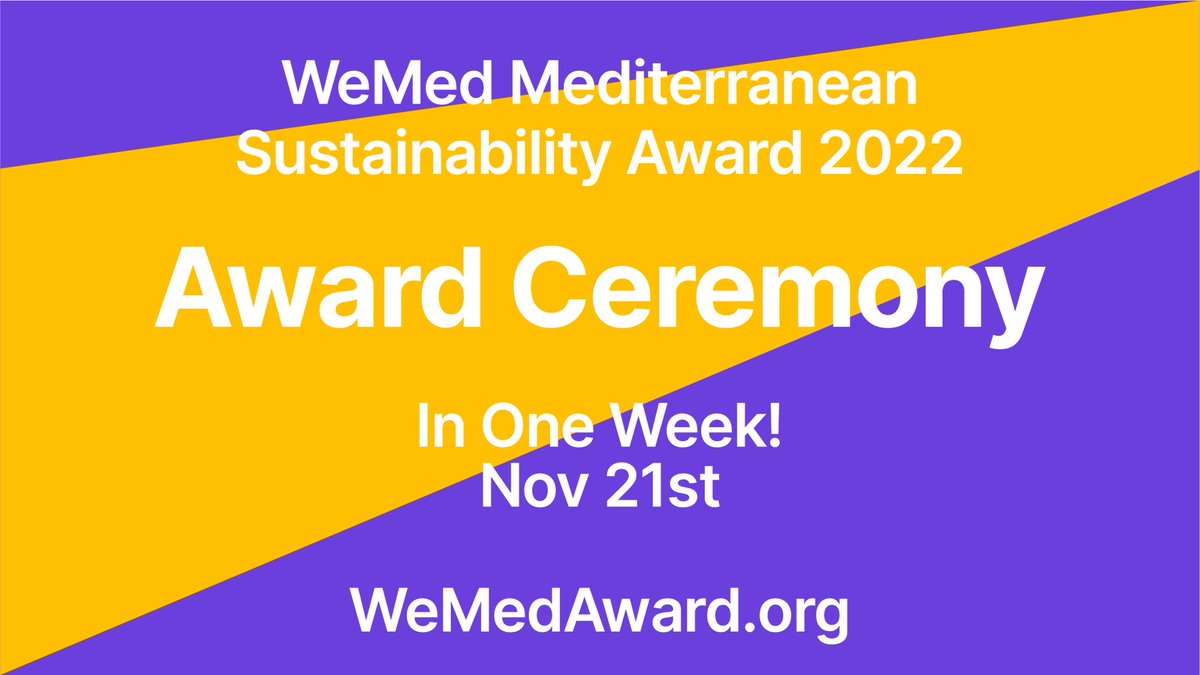 ⌛ Few days left to register to the WeMed Award 2022 ceremony!
🗓21/11 - 10am
📍Sant Pau Recinte Modernista, Barcelona
Register to attend the event : bit.ly/3Vi737t
Register follow the streaming: bit.ly/3TL1oW6
agenda&amp;info 👉 switchmed.eu/news/wemed-awa…
#WeMedAward