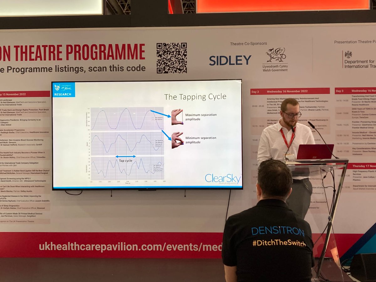 ClearSky MD (@clearskymd) on Twitter photo This week, we're in Düsseldorf for #medica2022.
On Tuesday, our head of product development delivered a presentation on The Objective Assessment of #Parkinsons in the <a href="/uk_pavilion/">UK Healthcare Pavilion</a> Presentation Theatre. Pop by Hall 16, stand number J48 to learn more about our technology. This week, we're in Düsseldorf for #medica2022.
On Tuesday, our head of product development delivered a presentation on The Objective Assessment of #Parkinsons in the <a href="/uk_pavilion/">UK Healthcare Pavilion</a> Presentation Theatre. Pop by Hall 16, stand number J48 to learn more about our technology.