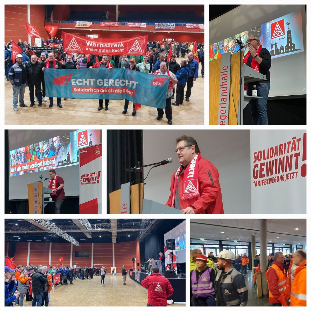 DegenhardtIngo's tweet photo. 📢 Heute: #Siegerlandhalle in #Siegen
Volles Haus beim #Warnstreik der @IGMetall im #Siegerland mit solidarischer Unterstützung vom @dgb_news
"... wir gehen hier nicht mit dem Klingelbeutel durch's Land."
Solidarität gewinnt!, liebe Kolleginnen und Kollegen. 💪
#TRME22 #8Prozent https://t.co/cNe4Ah7y2V