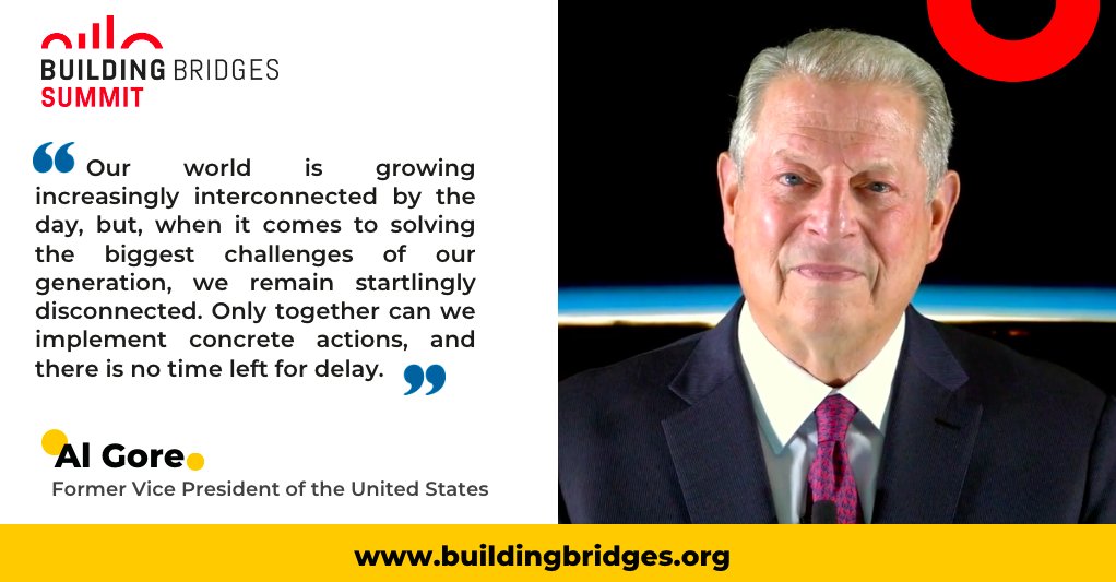 🌏During #BuildingBridges22, @algore, former #US Vice President, highlighted the importance of building bridges between all the relevant actors of our society to address #climatechange, #biodiversity loss & #food security.

➡Watch his message: youtube.com/watch?v=FJGVsq…