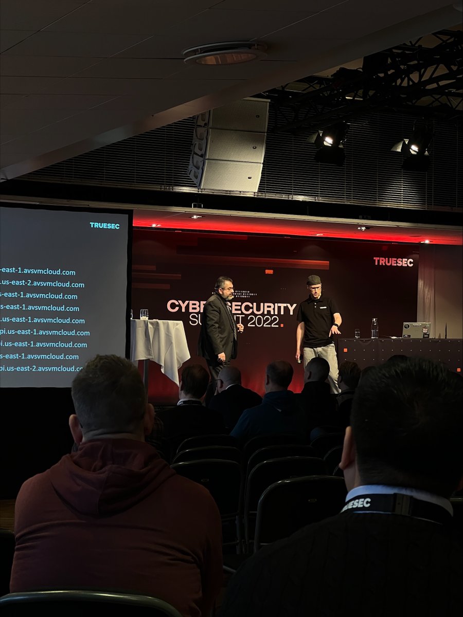 Truesec's tweet photo. The Blue Track: @Alshakarti and  @dlilja Is taking us on a winding journey where they investigate what has happened during a cyberattack, and who might be behind it. Threat actors often try to hide where they come from, and it's our job not to be fooled by false leads. #secsummit https://t.co/Mj3SkL1Ajn