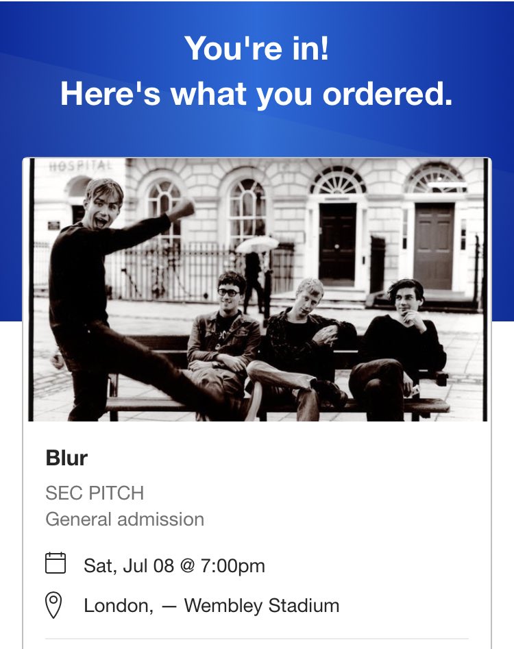 Another band to tick off the list #Blur