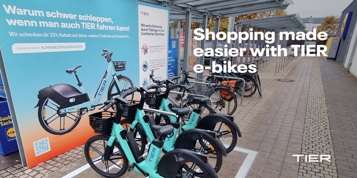 We're excited to announce that we've teamed up with Schwarz Group to provide #customers with an easier way to handle their #grocery #shopping. Buy what you need and carry it home with ease on one of our e-bikes parked outside. #ChangeMobilityForGood