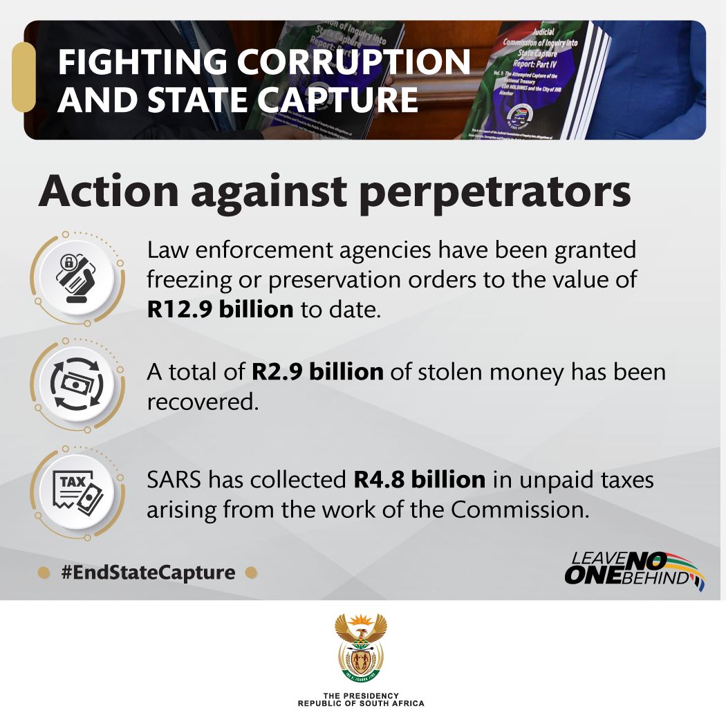 DOAgov_ZA's tweet photo. FIGHTING CORRUPTION AND STATE CAPTURE. #endstatecapture #LeaveNoOneBehind @GCISMedia https://t.co/kSD6jGCsaW