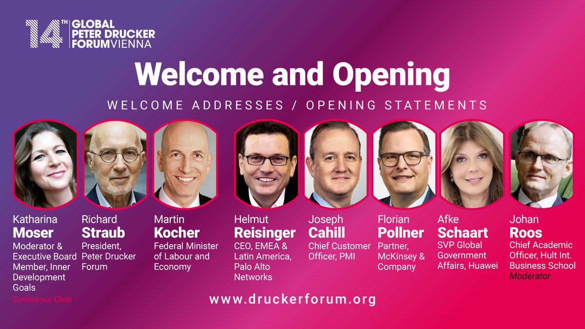 Only 1 more day until the 14th annual Global Peter Drucker Forum❗ Happening in the Hofburg #vienna. We are beyond excited to host our extraordinary speakers & guests. It's a party, but a party with a purpose! @HelmReisinger @afke1 @MagratheanTimes @rstraub46 @katharina_moser