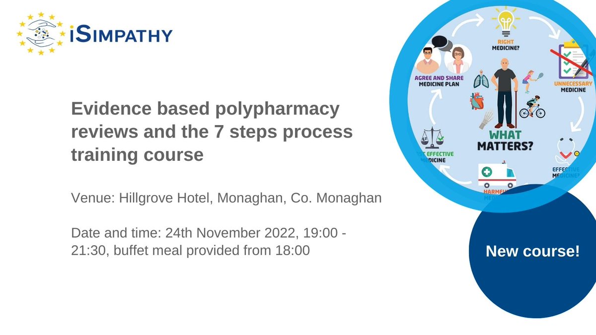 Final call for registrations for our accredited training session and shared learning event taking place next week in Monaghan, Ireland. Sign up now!

All relevant information and registration links can be found here - bit.ly/3T1kF6f

#iSIMPATHYMON22