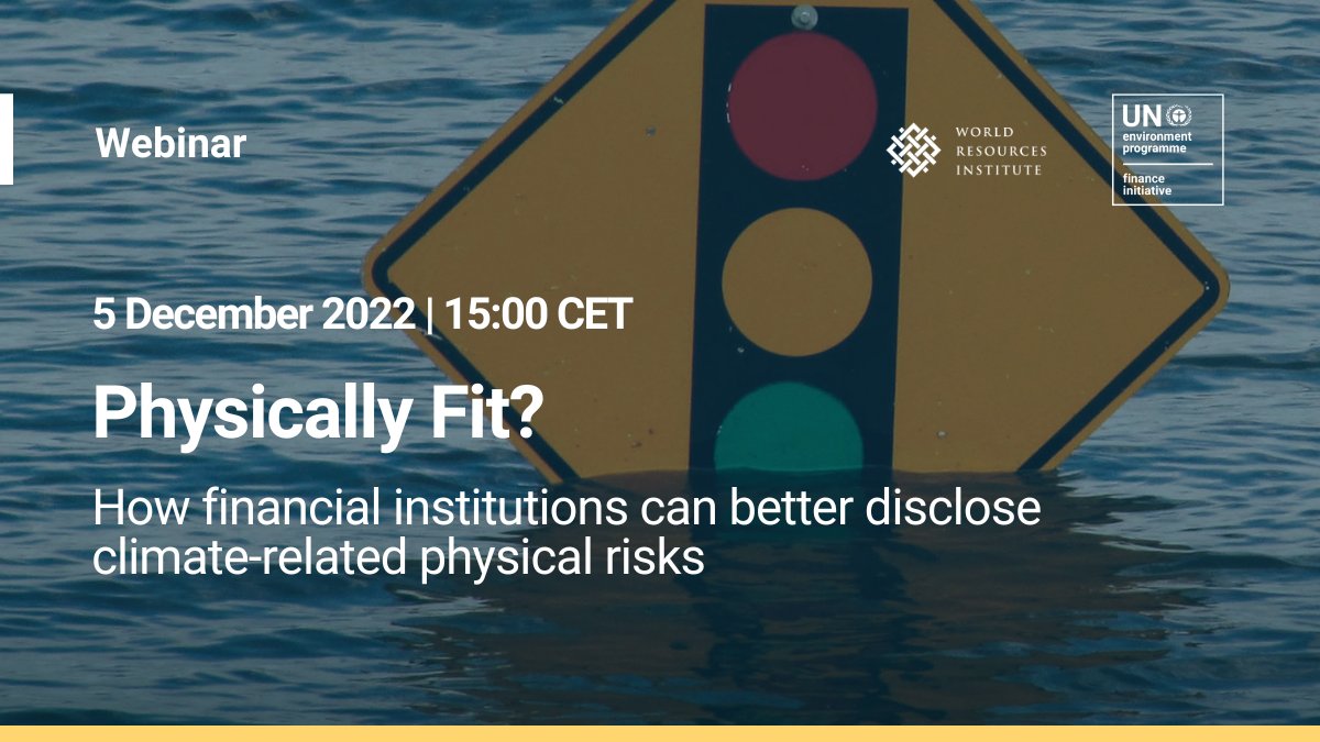 UNEP_FI's tweet image. As parties at #COP27 are pushing for more efforts to adapt to #climatechange, register to attend the launch of our new adaptation report on how financial actors can better disclose climate-related physical risks in line with the #TCFDrecs. ow.ly/wcuK50LFEMe @wrifinance