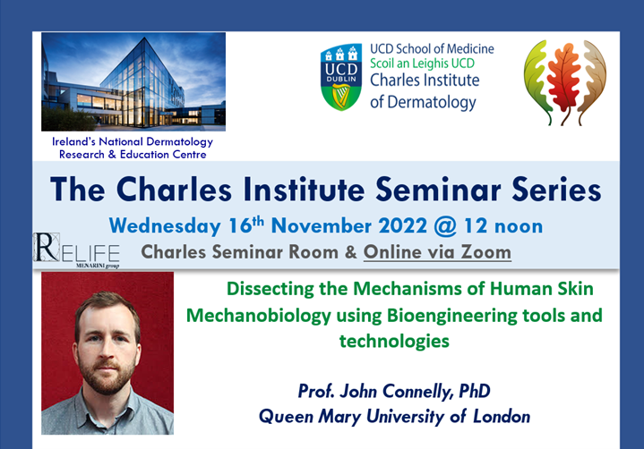 Join us today at 12 noon for the @CharlesUCD Seminar Series. Guest speaker is Professor John Connelly @blizard_inst @QMUL Look forward to seeing you there! @UCDMedicine @UCD_Conway @sysbioire #UCD #Research