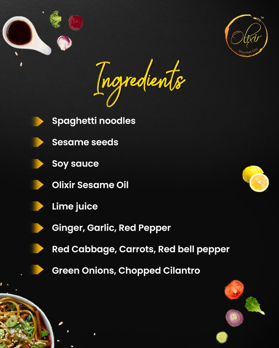 OlixirOils's tweet photo. You're in for a treat with this healthy bowl of sesame noodles. π
The perfect bite is waiting with Olixir.
Swipe right to see the recipe for sesame noodles. β‘οΈ
#Olixir #OlixirOils #ColdpressedOils #Chef #BHFYP #SesameNoodles #Cooking #Recipes #Noodles #CookWithOlixir #Like https://t.co/rgvzNQ3xoG