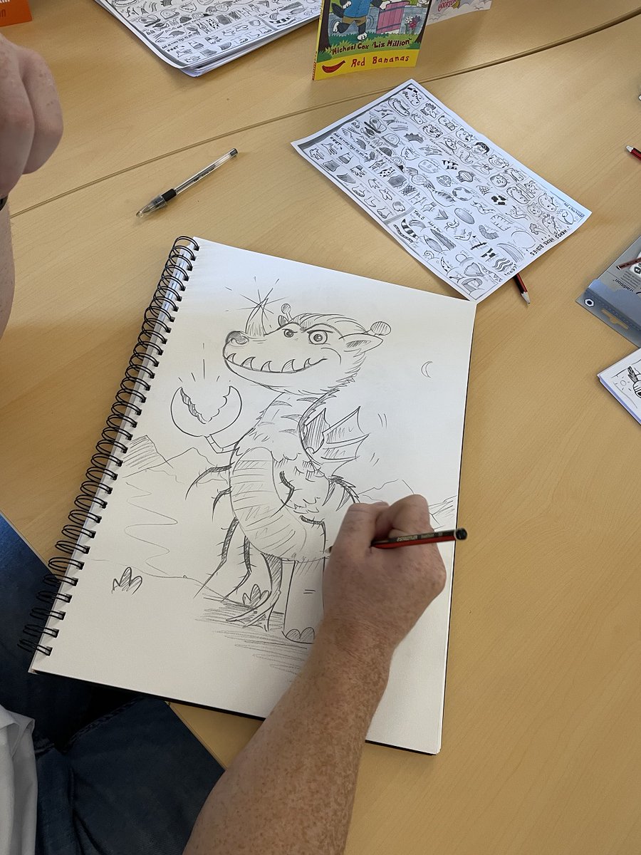 HarrisIrwinArch's tweet photo. In our latest art workshop aimed at letting staff reconnect with the basic enjoyment of drawing, children’s book illustrator @liz_million encouraged everyone to release their inner child and draw dinosaurs and monsters! https://t.co/egem1wGJhV #art #illustration #architecture https://t.co/Yb2PW5yMzY