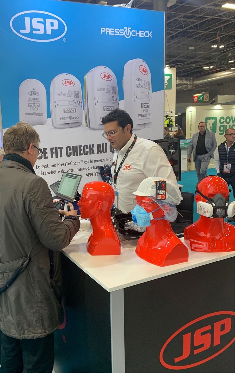 JSPLtd's tweet photo. Come and witness first-hand the excellent fit factor of JSP mask. We see great results with our portacount machine - come to stand P62 at Expoprotection to see it for yourself 😄

#ManufacturingForSafety #Expoprotection https://t.co/Dkbq4XXhIn