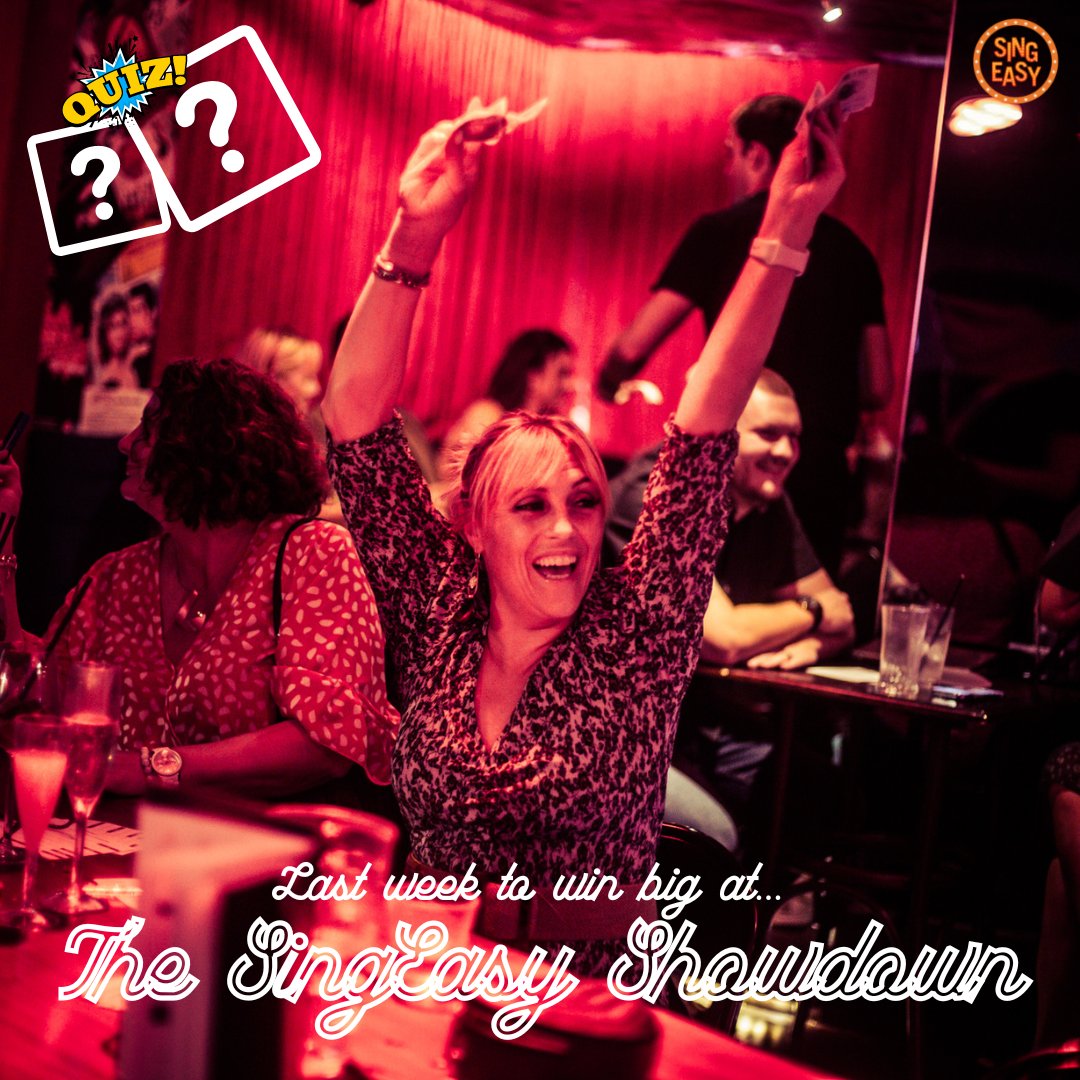 It's the last SingEasy Showdown of the year!!Get those bookings in for Thursday 17th November to be in the chance of winning a round of drinks or BOTTOMLESS BRUNCH FOR 4!!! We will be back with more quiz's, bingo, open mics and stagey packed games nights in 2023 🎲🤩