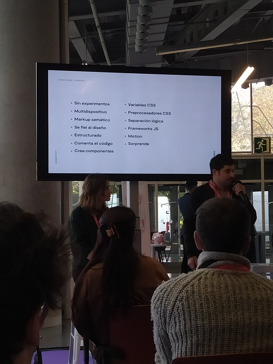 raulperez0481's tweet image. @workoholics_  prepara un reto para la bootcamps, así como pruebas técnicas en sus entrevistas. Estos consisten en desarrollar aplicaciones web en los retos y maquetación frontend en las pruebas tecnicas. En la imagen se ve algunos de los ítems que valoran @Saregune #librecon