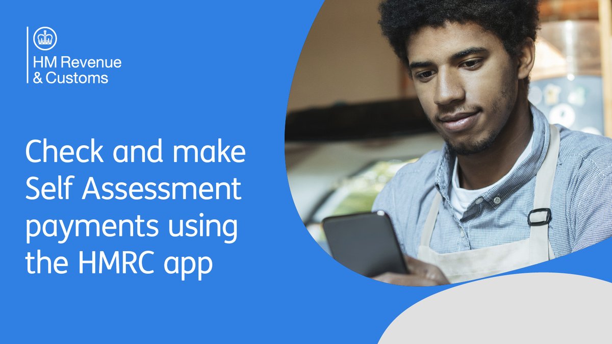 HMRCgovuk's tweet photo. Did you know that you can now make Self Assessment payments with the HMRC app? 📱

It’s free and secure, and you can use it on any smart phone or tablet. Download today, on:

iOS: https://t.co/yf69EknmKV
Android: https://t.co/Ma2d43SvGF https://t.co/2STPH63HyO