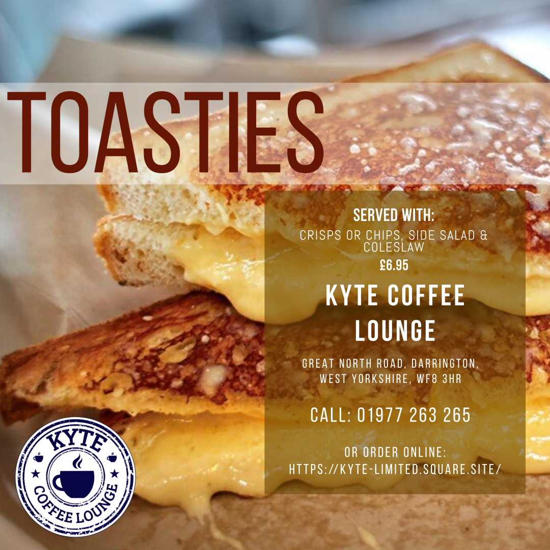 KyteCoffee's tweet photo. TOASTIES 🥰🤤
Join us for our mouth watering lunch dishes!
Serving our lunch menu from 12pm - 3pm Monday to Saturday!
RESERVE YOUR TABLE BY VISITING:
https://t.co/GZ2elLJSKx
No time to eat in?.. Then why not order a takeaway 🤩 
Give us a call on: 01977 263 265 https://t.co/T181PKucm5