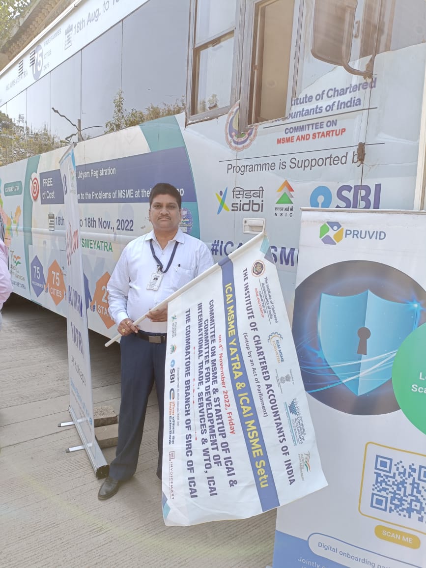 sidbiofficial's tweet photo. The bus of #ICAIMSMEYatra reached Kolhapur. The role of #SIDBI in developing #MSMEecosystem in the country, #Digitisation of #creditprocess and various #directcredit schemes were presented to existing #Entrepreneurs and #Aspiring entrepreneurs. https://t.co/MZZdu4SZUF