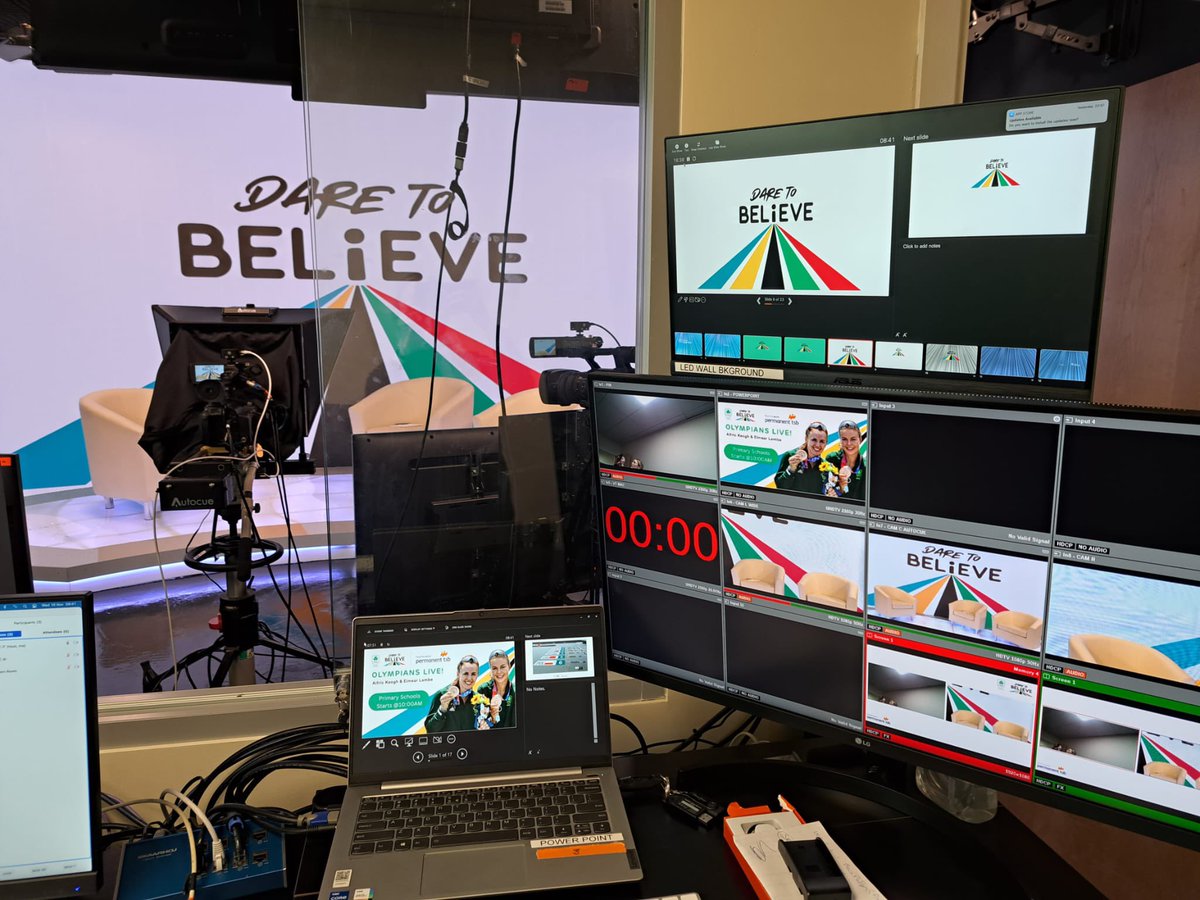 Behind the scenes on our Dare To Believe Live Webinar where over 10,000 primary and secondary pupils are joining us this morning to chat all things Olympics! We are getting an insight into the daily life of Tokyo 🥉 medalists @aifricsk and @EimearLambo #PTSBTeamIreland