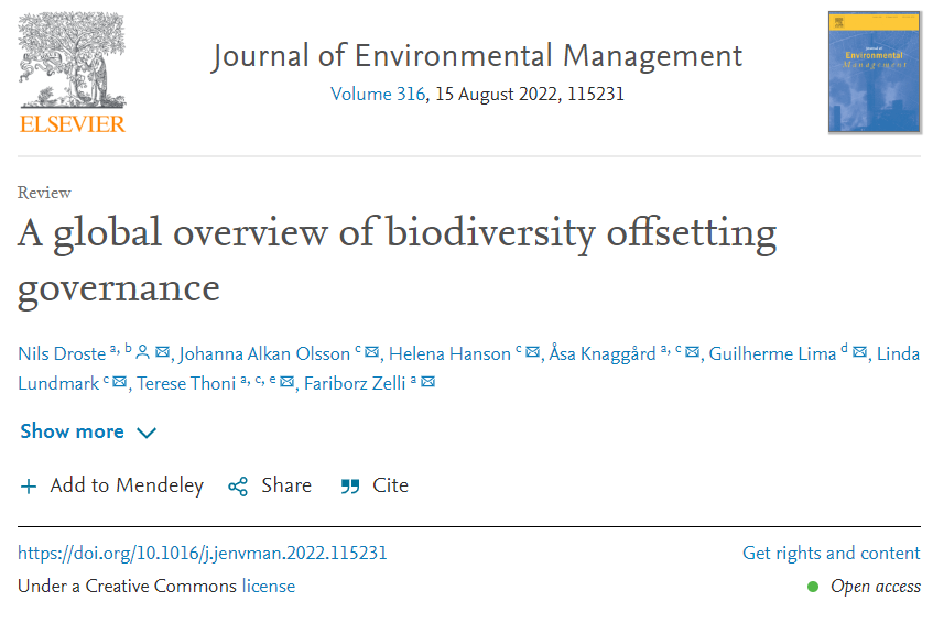 CIRCLE_LU's tweet photo. Human land-use continues to decline biological diversity. Governments, business actors &amp; land users must engage in coordinated reduction of environmental harm to reach the needed transformative change. Read about #biodiversity #offsetting #governance here: https://t.co/zoI8TJxJxi https://t.co/apQC2wq32E