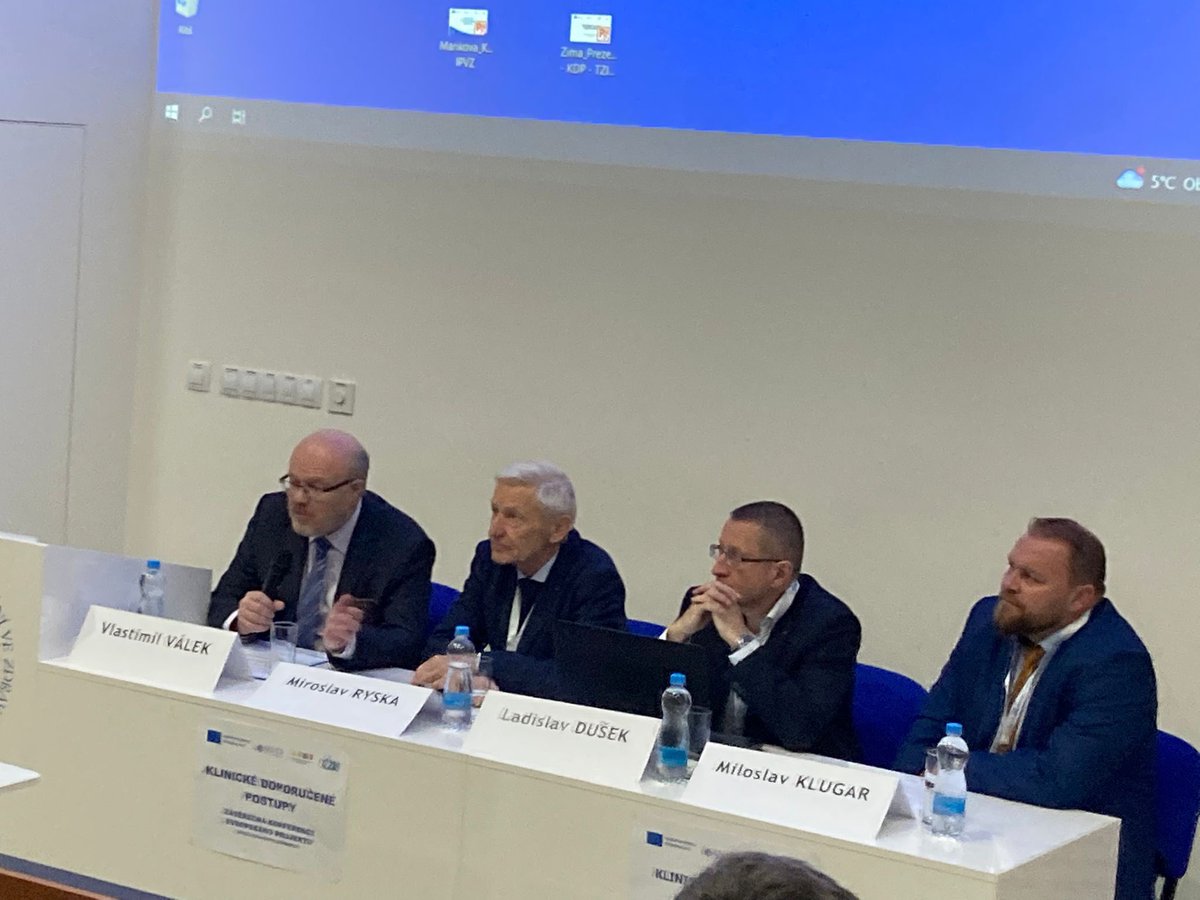MKlugar's tweet image. Czech national clinical practise guideline conference. With Minister of Health @vlvalek, Prof. Dusek from UZISCR and Prof. Ryska AZVCR. 42 national trustworthy CPGs have been created, another 1000 are ahead of us! @ZdravkoOnline AZVCR, UZISCR. @czcochrane @crebhc @MasarykGRADE