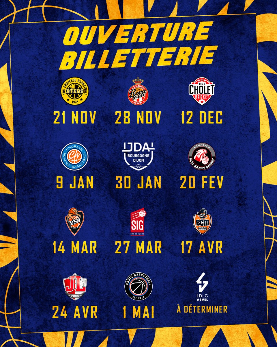 Metropolitans92's tweet photo. 🚨 Ne manquez plus l'ouverture de la billetterie des Mets 92 !

Retrouvez tout le calendrier ⬇️

🕓 La billetterie ouvrira à 16h à chaque fois 😉

#GoMets92 #BetclicELITE https://t.co/kHCxKgdIGV