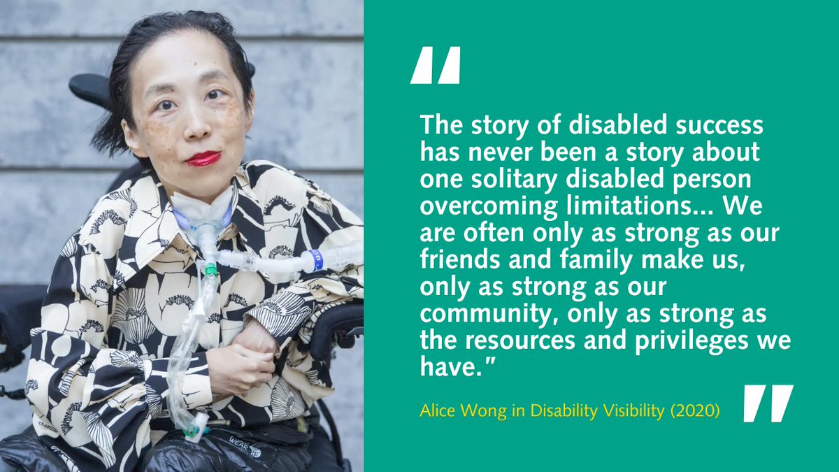 In this first week, we're reflecting on words by activist and writer Alice Wong from her book Disability Visibility (2020).

Photo of Alice Wong, an Asian American disabled woman in a power chair. Photo credit: Eddie Hernandez Photography