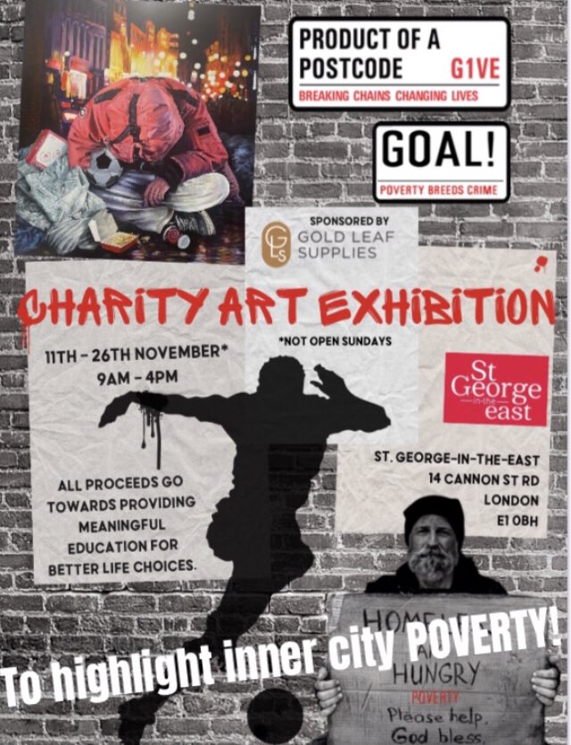 ProductPostcode's tweet photo. @LBC art exhibition highlighting inner city poverty using football as football was once a poor mans sport. Runs until the 26th November https://t.co/WAmtvcS1re