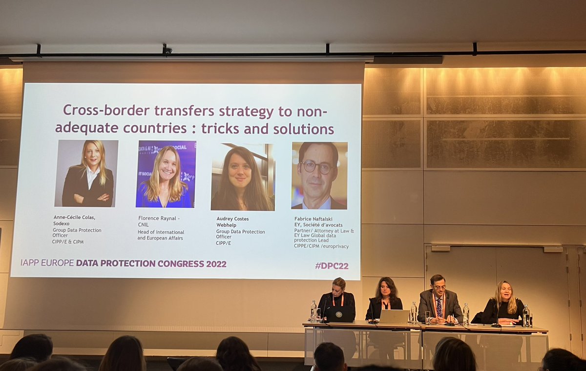 julianflamant's tweet photo. Head of int’l affairs at @CNIL says they can’t formulate opinion on SIGNIT EO’s impact for #eu_datap exports until (1) it’s fully implemented (redress) &amp; (2) they see @EU_Commission adequacy decision. Hope other regulators are being more proactive, @PrivacyPros need guidance! https://t.co/H3sTdDu1qp