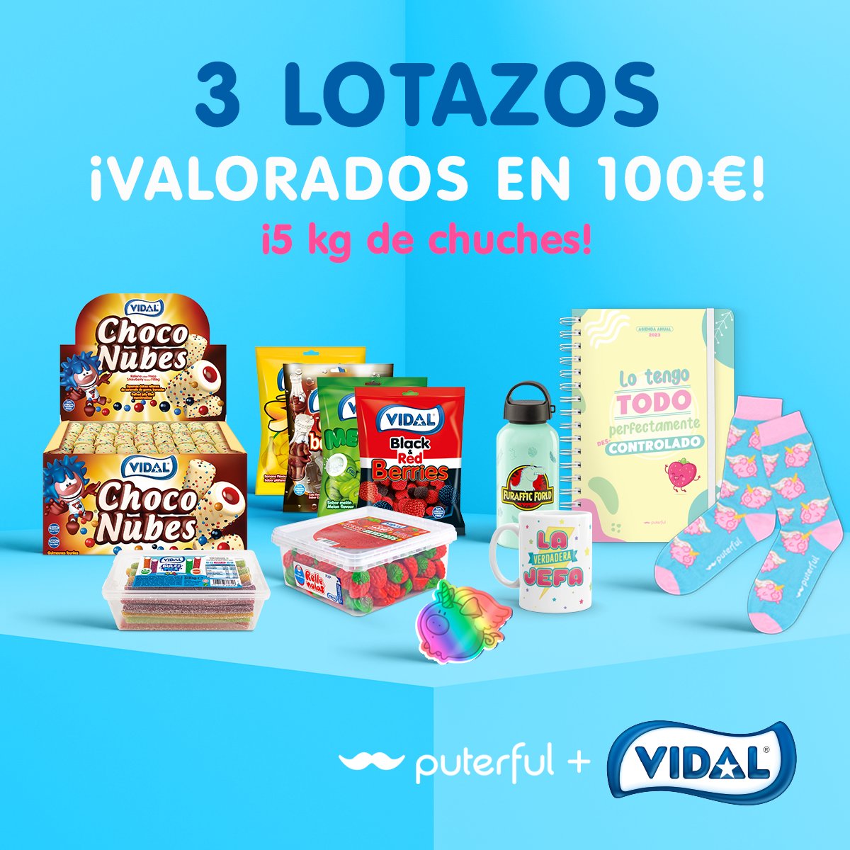 💥¡SORTEAZO!💥 ¡3 ganadores!🏆 
Nos hemos unido a nuestros amigos de <a href="/Puterful_es/">Puterful</a> para sortear 3 latazos como este ¡valorados en 100€!🤎👇 

✅ Sigue a <a href="/Vidal_Golosinas/">Vidal Golosinas</a> y <a href="/Puterful_es/">Puterful</a> RT 🔃 y menciona con quién lo compartirías ❤ ¡Ya está!

 ¡Mucha suerte! ☘